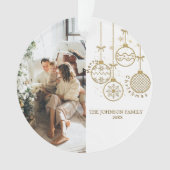 Golden Christmas Decoration Balls Foto Ornament (Vorderseite)