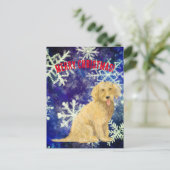 Golden Christmas Doodle Postcard Postkarte (Stehend Vorderseite)