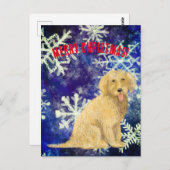 Golden Christmas Doodle Postcard Postkarte (Vorne/Hinten)