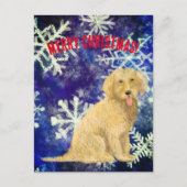 Golden Christmas Doodle Postcard Postkarte (Vorderseite)