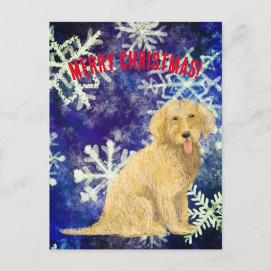 Golden Christmas Doodle Postcard Postkarte (Vorderseite)