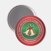 Golden Christmas Glocken und heilig Magnet (Vorderseite/Rückseite)