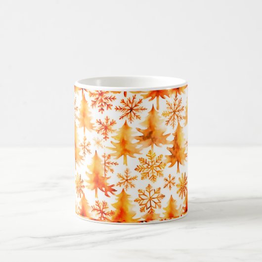 Golden Christmas, Gold pines and gold snowflakes Kaffeetasse (Mittel)