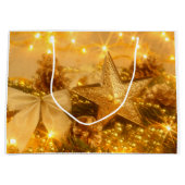 Golden Christmas Große Geschenktasche Geschenktüte (Vorderseite)