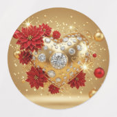 Golden Christmas Heart of Joy Etiketten (Design 2)