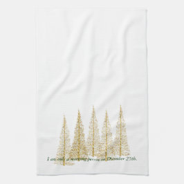Golden Christmas Morning Tee Küchentuch