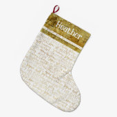Golden Christmas Name Stocking Großer Weihnachtsstrumpf (Vorderansicht (hängend))