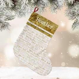 Golden Christmas Name Stocking Großer Weihnachtsstrumpf