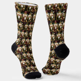 Golden Christmas Nutcracker Soldiers Socken