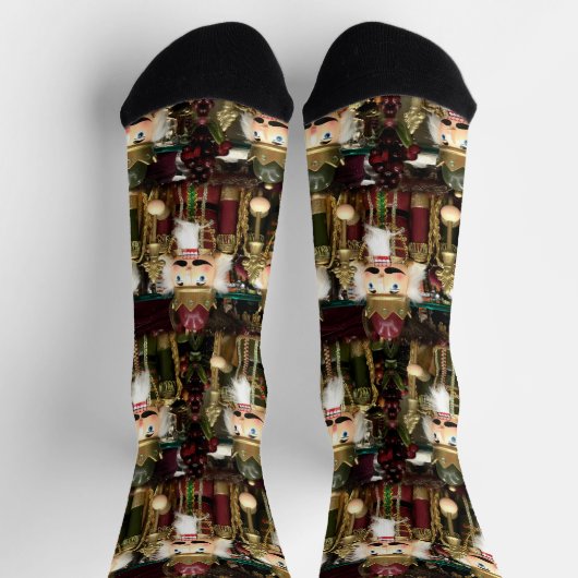 Golden Christmas Nutcracker Soldiers Socken (Oben)