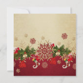 Golden Christmas Ornaments Rotes Brautparty Einladung (Rückseite)