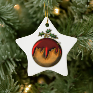 Golden Christmas Pudding Ornament