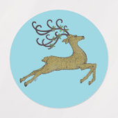 GOLDEN CHRISTMAS REINDEER ETIKETTEN (Design 2)