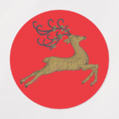 GOLDEN CHRISTMAS REINDEER ETIKETTEN (Design 1)