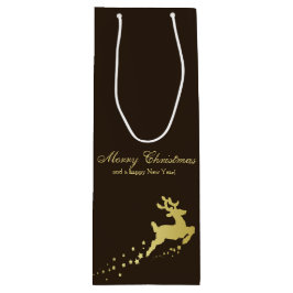 Golden Christmas Rentier mit den Sternen Geschenktüte Für Weinflaschen