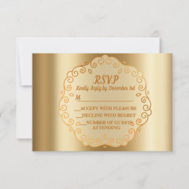 Golden Christmas Shiny Holidays RSVP Karte
