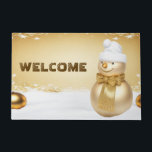 Golden Christmas Snowman Holiday Doormat Fußmatte<br><div class="desc">Schöne Golden Christmas Snowman Holiday Doormat</div>
