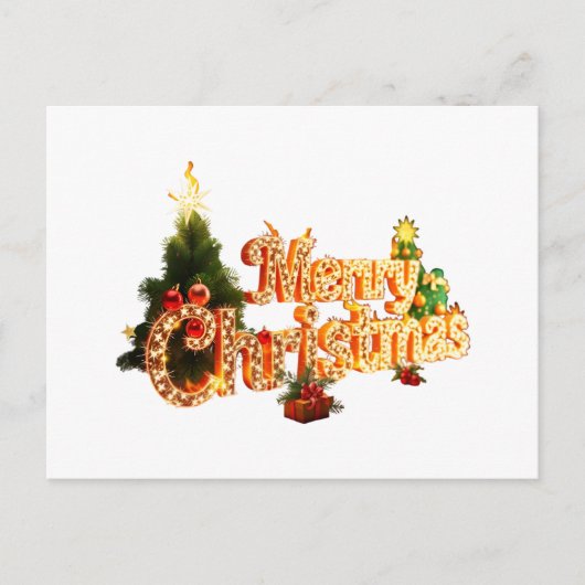 Golden Christmas Sparkle - Festlicher Baum Feiertagspostkarte (Vorderseite)