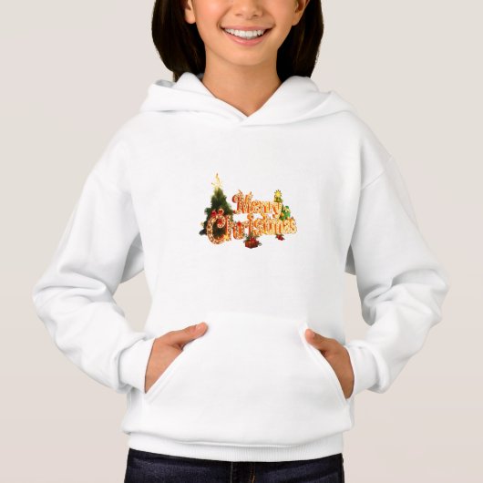 Golden Christmas Sparkle - Festlicher Baum Hoodie (Vorderseite)