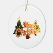 Golden Christmas Sparkle - Festlicher Baum Keramik Ornament (Links)