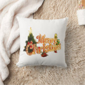 Golden Christmas Sparkle - Festlicher Baum Kissen (Decke)