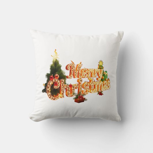 Golden Christmas Sparkle - Festlicher Baum Kissen (Vorderseite)