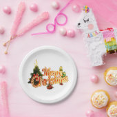 Golden Christmas Sparkle - Festlicher Baum Pappteller (Party)