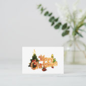 Golden Christmas Sparkle - Festlicher Baum Visitenkarte (Stehend Vorderseite)