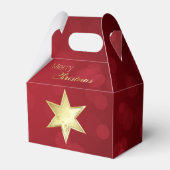 Golden Christmas Star Red Bokeh Geschenkschachtel (Vorderseite)