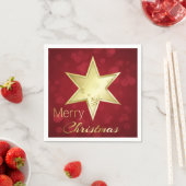 Golden Christmas Star Red Bokeh Serviette (Beispiel)