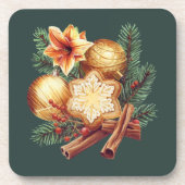 Golden Christmas Star with Cinnamon Getränkeuntersetzer (Vorderseite)