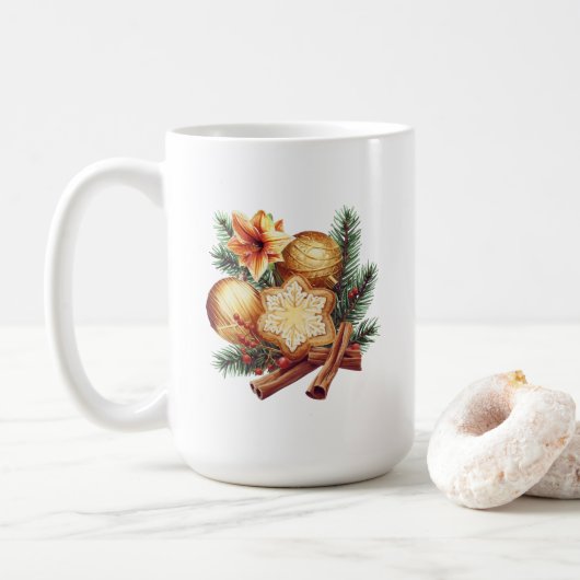 Golden Christmas Star with Cinnamon Kaffeetasse (Mit Donut)