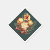 Golden Christmas Star with Cinnamon Serviette (Ecke)