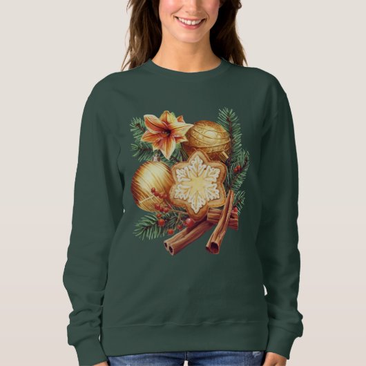 Golden Christmas Star with Cinnamon Sweatshirt (Vorderseite)