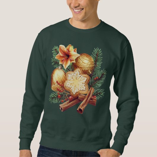 Golden Christmas Star with Cinnamon Sweatshirt (Vorderseite)