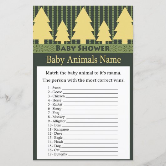 Golden Christmas Tree Baby Animals Name Game (Vorderseite)
