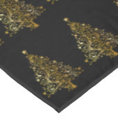 Golden Christmas Tree Designer Tablecloth - Klein Tischdecke (Schrägansicht)