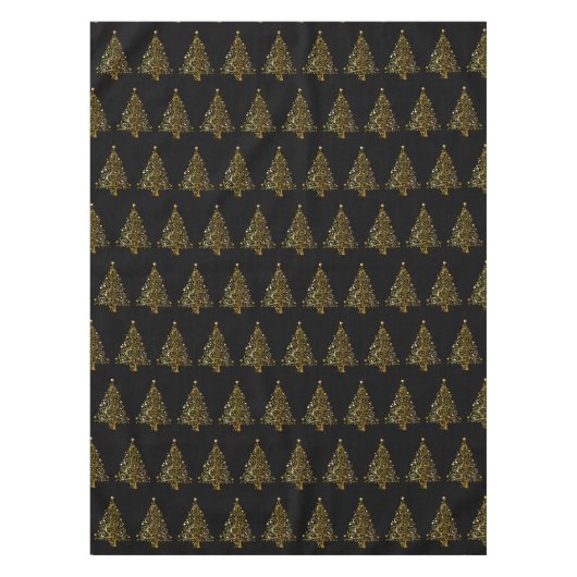 Golden Christmas Tree Designer Tablecloth - Klein Tischdecke (Vorderseite)