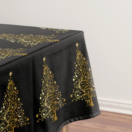 Golden Christmas Tree Designer Tablecloth - Klein Tischdecke (Beispiel)