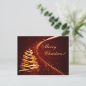 Golden Christmas Tree Feiertagspostkarte (Stehend Vorderseite)