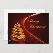 Golden Christmas Tree Feiertagspostkarte (Vorne/Hinten)