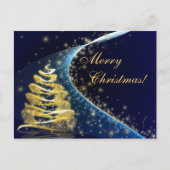Golden Christmas Tree Feiertagspostkarte (Vorderseite)