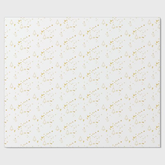 Golden Christmas Tree Geometric Pattern Geschenkpapier (Flach)