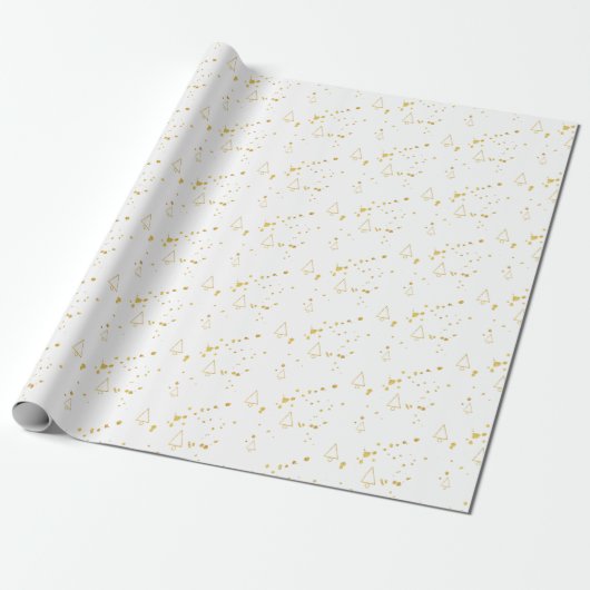 Golden Christmas Tree Geometric Pattern Geschenkpapier (Ungerollt)