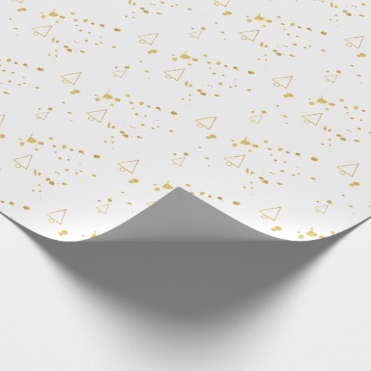 Golden Christmas Tree Geometric Pattern Geschenkpapier (Ecke)