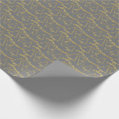 Golden Christmas Tree Geometric Pattern Geschenkpapier (Ecke)