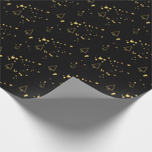 Golden Christmas Tree Geometric Pattern Geschenkpapier (Ecke)