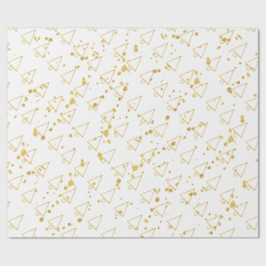 Golden Christmas Tree Geometric Pattern Geschenkpapier (Flach)