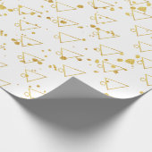 Golden Christmas Tree Geometric Pattern Geschenkpapier (Ecke)