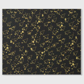 Golden Christmas Tree Geometric Pattern Geschenkpapier (Flach)